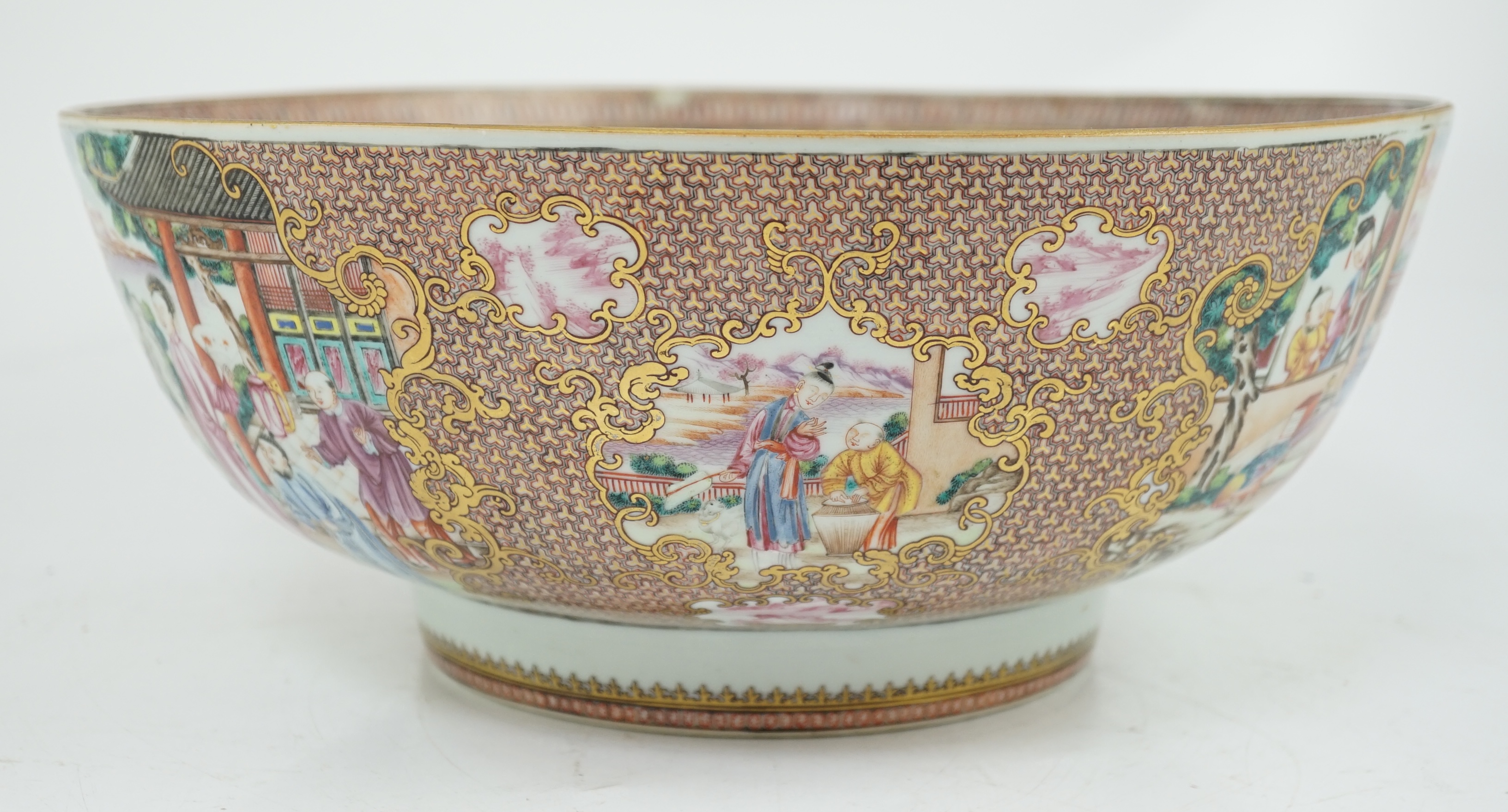 A large Chinese famille rose punch bowl, Qianlong period